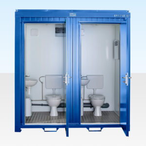1+1 Double Mains Toilet 2.4m x 1.4m (RAL 5010) 1+1 Double Mains Toilet 2.4m x 1.4m (RAL 5010)