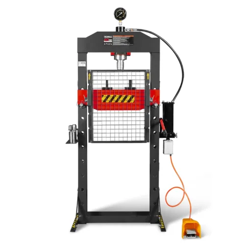 20 Ton H-Frame Air/Hydraulic Shop Press with Press Pin Kit, Fully Welded Steel Frame, Safety Guard, Foot Pedal Control, HSP20 20 Ton H-Frame Air/Hydraulic Shop Press with Press Pin Kit, Fully Welded Steel Frame, Safety Guard, Foot Pedal Control, HSP20