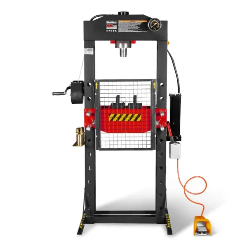 30 Ton H-Frame Air/Hydraulic Shop Press with Hand Winch & Press Pin Kit, Fully Welded Steel Frame, Safety Guard, Foot Pedal Control, HSP30 30 Ton H-Frame Air/Hydraulic Shop Press with Hand Winch & Press Pin Kit, Fully Welded Steel Frame, Safety Guard, Foot Pedal Control, HSP30