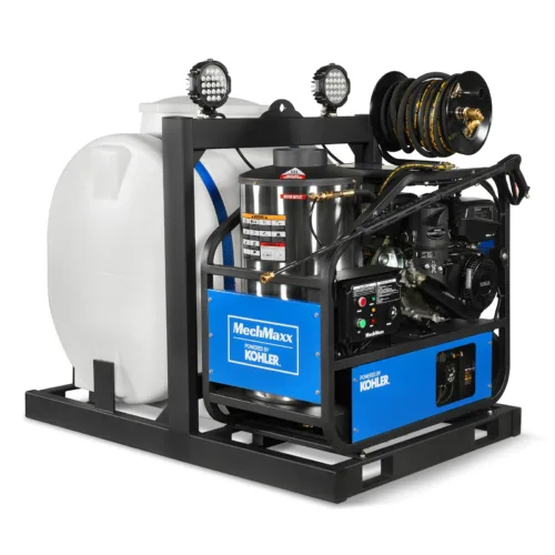 4000 PSI 4 GPM KOHLER E-Start Engine Hot Water Pressure Washer Skid Mounted with 175 Gal Tank, HPW40KT